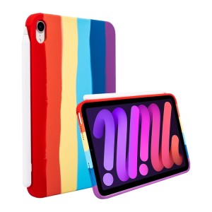 Tęczowe Silikonowe Etui Obudowa do iPad Mini 6 2021