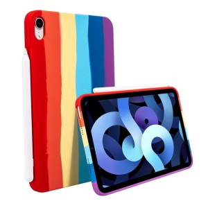 Tęczowe Silikonowe Etui Obudowa do iPad Air 10.9 2022/2020
