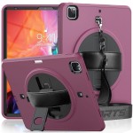 Pancerne Etui z Uchwytem i Paskiem do iPad Pro 12.9 2020/2021 bordowe