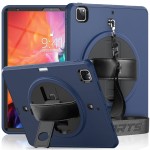 Pancerne Etui z Uchwytem i Paskiem do iPad Pro 12.9 2020/2021 granatowe