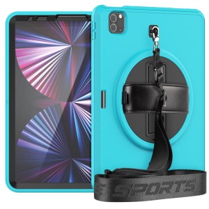 Pancerne Etui z Uchwytem i Paskiem do iPad Pro 11 2021/2020/2018 niebieskie