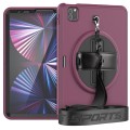 Pancerne Etui z Uchwytem i Paskiem do iPad Pro 11 2021/2020/2018 bordowe