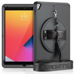 Pancerne Etui Shockproof  z Uchwytem i Paskiem do iPad 10.2 9/8/7 czarne