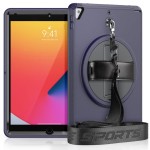 Pancerne Etui Shockproof  z Uchwytem i Paskiem do iPad 10.2 9/8/7 granatowe