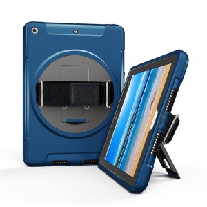 Pancerne Mocne Etui z Uchwytem do iPad 9.7 2018 / 2017 niebieskie