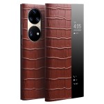 QIALINO Biznesowe Skórzane Etui do Huawei P50 Pro brązowe