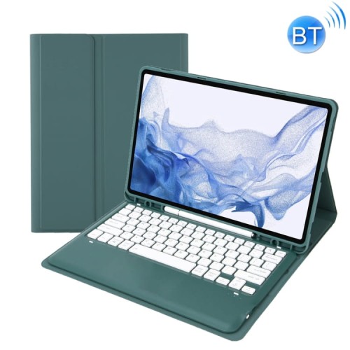 Zielone Etui Klawiatura Pen Slot do Samsung Galaxy Tab S7+, Galaxy Tab S7 FE
