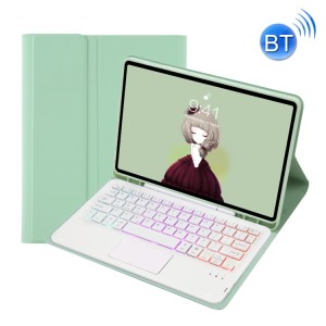 Miętowe Etui Bezprzewodowa Podświetlana Klawiatura TouchPad Samsung Galaxy Tab S6 Lite
