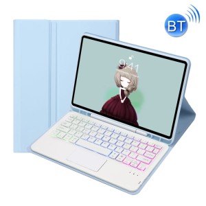 Niebieskie Etui Bezprzewodowa Podświetlana Klawiatura TouchPad Samsung Galaxy Tab S6 Lite