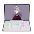 Fioletowe Etui Podświetlana Klawiatura Touchpad Samsung Galaxy Tab S8 11 cali