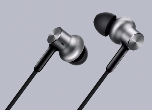 Słuchawki XIAOMI Mi Hybrid Pro HD z mikrofonem dokanałowe - srebrno-czarne