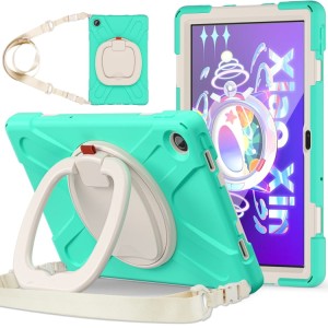 Shockproof  Pancerne Etui z Paskiem, Uchwytem do Lenovo Tab M10 Plus 10.6 zielone