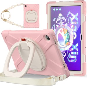 Shockproof  Pancerne Etui z Paskiem, Uchwytem do Lenovo Tab M10 Plus 10.6 różowe