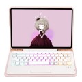 Różowe Etui Podświetlana Klawiatura TouchPad do Samsung Galaxy Tab A8 10.5 2021