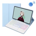 Niebieskie Etui Podświetlana Klawiatura TouchPad do Samsung Galaxy Tab A8 10.5 2021