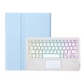 Niebieskie Etui Podświetlana Klawiatura TouchPad do Samsung Galaxy Tab A8 10.5 2021