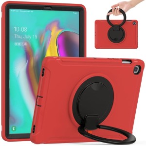 Mocne Pancerne Etui z Obrotowym Uchwytem do Samsung Galaxy Tab S5e czerwone