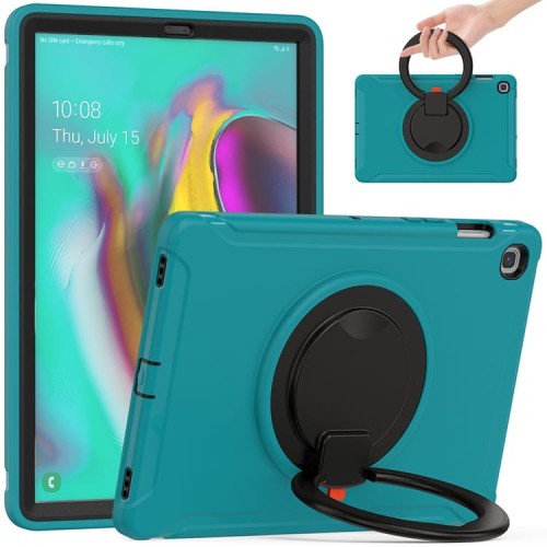 Mocne Pancerne Etui z Obrotowym Uchwytem do Samsung Galaxy Tab S5e zielone