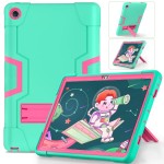 Mocne Pancerne Etui z Podstawką do Lenovo Tab M10 Plus 10.6 zielono-różowe