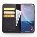 2w1 Piękne Skórzane Etui QIALINO iPhone XR czarne