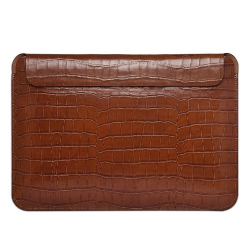 WIWU Sleeve Skórzane Etui Pokrowiec do Macbook Pro 16.2 A2485 brązowe