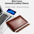 WIWU Sleeve Skórzane Etui Pokrowiec do Macbook Pro 16.2 A2485 brązowe