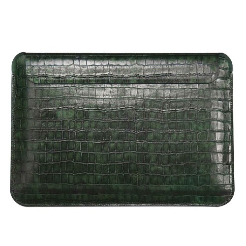 WIWU Sleeve Genuine Leather Skórzane Etui Pokrowiec do Macbook Pro 14.2 A2442 2021 zielone