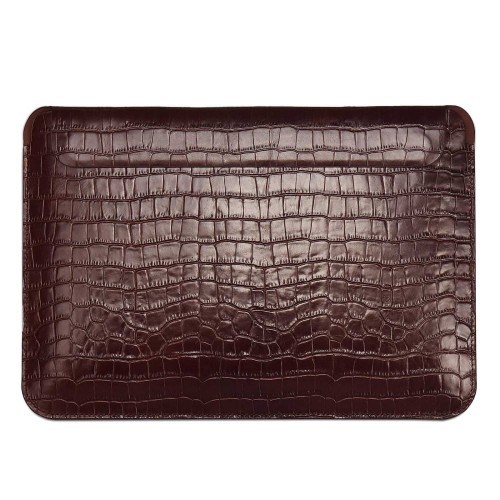 WIWU Sleeve Genuine Leather Skórzane Etui Pokrowiec do Macbook Pro 14.2 A2442 czekoladowe
