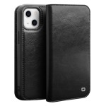 QIALINO Eleganckie Skórzane Etui do iPhone 14 czarne