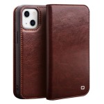 QIALINO Eleganckie Skórzane Etui do iPhone 14 Plus brązowe