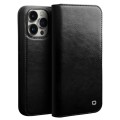 QIALINO Eleganckie Skórzane Etui do iPhone 14 Pro czarne
