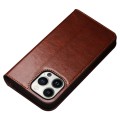 QIALINO Eleganckie Skórzane Etui do iPhone 14 Pro brązowe