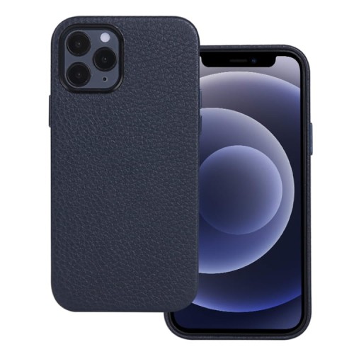 Skórzane Etui Plecki Obudowa iPhone 12 Mini niebieskie