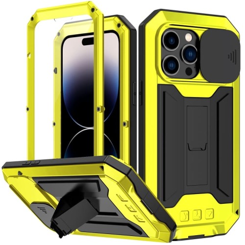 R-JUST Pancerne Etui Antywstrząsowe do iPhone 14 Pro żółte