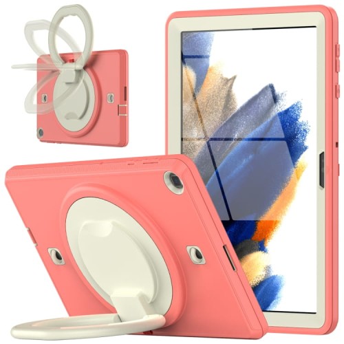 Mocne Pancerne Etui z Obrotowym Uchwytem do Huawei Matepad T10S / T10 pomarańczowe