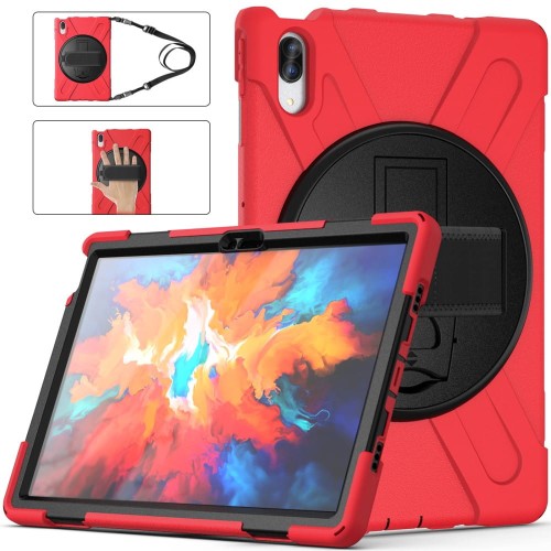 Shockproof Pancerne Etui z Uchwytem do Lenovo Tab 11 Pro czerwone