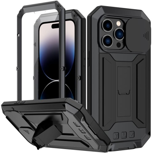 R-JUST Pancerne Etui Antywstrząsowe do iPhone 14 Pro Max czarne