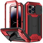 R-JUST Pancerne Etui Antywstrząsowe do iPhone 14 Pro Max czerwone
