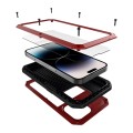 Pancerne Etui Antywstrząsowe Szkło do iPhone 14 Pro Max czerwone