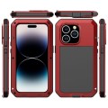 Pancerne Etui Antywstrząsowe Szkło do iPhone 14 Pro Max czerwone