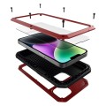 Pancerne Etui Antywstrząsowe Szkło do iPhone 14 Plus czerwone