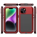Pancerne Etui Antywstrząsowe Szkło do iPhone 14 Plus czerwone
