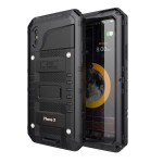 Pancerne Metalowe Etui Antywstrząsowe do iPhone X/ XS czarne