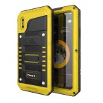 Pancerne Metalowe Etui Antywstrząsowe do iPhone X/ XS żółte