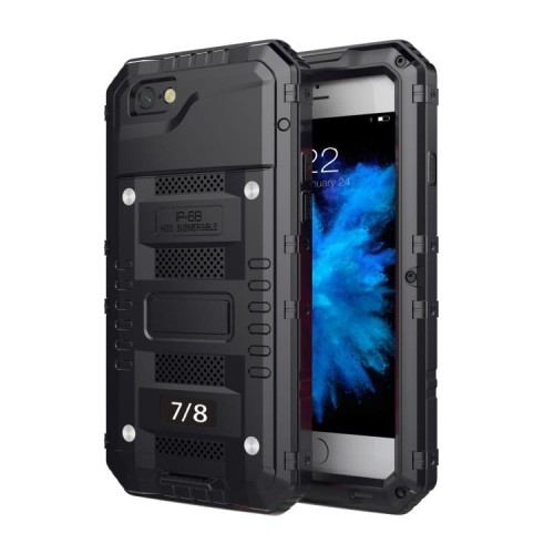 Pancerne Etui Antywstrząsowe Szkło do iPhone SE/8/7 czarne
