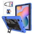 Mocne Etui z Paskiem i Uchwytem do Samsung Galaxy Tab S6 Lite niebiesko-czarne