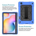 Mocne Etui z Paskiem i Uchwytem do Samsung Galaxy Tab S6 Lite niebiesko-czarne