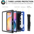 Mocne Etui z Paskiem i Uchwytem do Samsung Galaxy Tab S6 Lite niebiesko-czarne