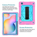 Mocne Etui z Paskiem i Uchwytem do Samsung Galaxy Tab S6 Lite różowo-niebieskie
