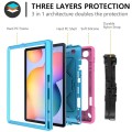 Mocne Etui z Paskiem i Uchwytem do Samsung Galaxy Tab S6 Lite różowo-niebieskie